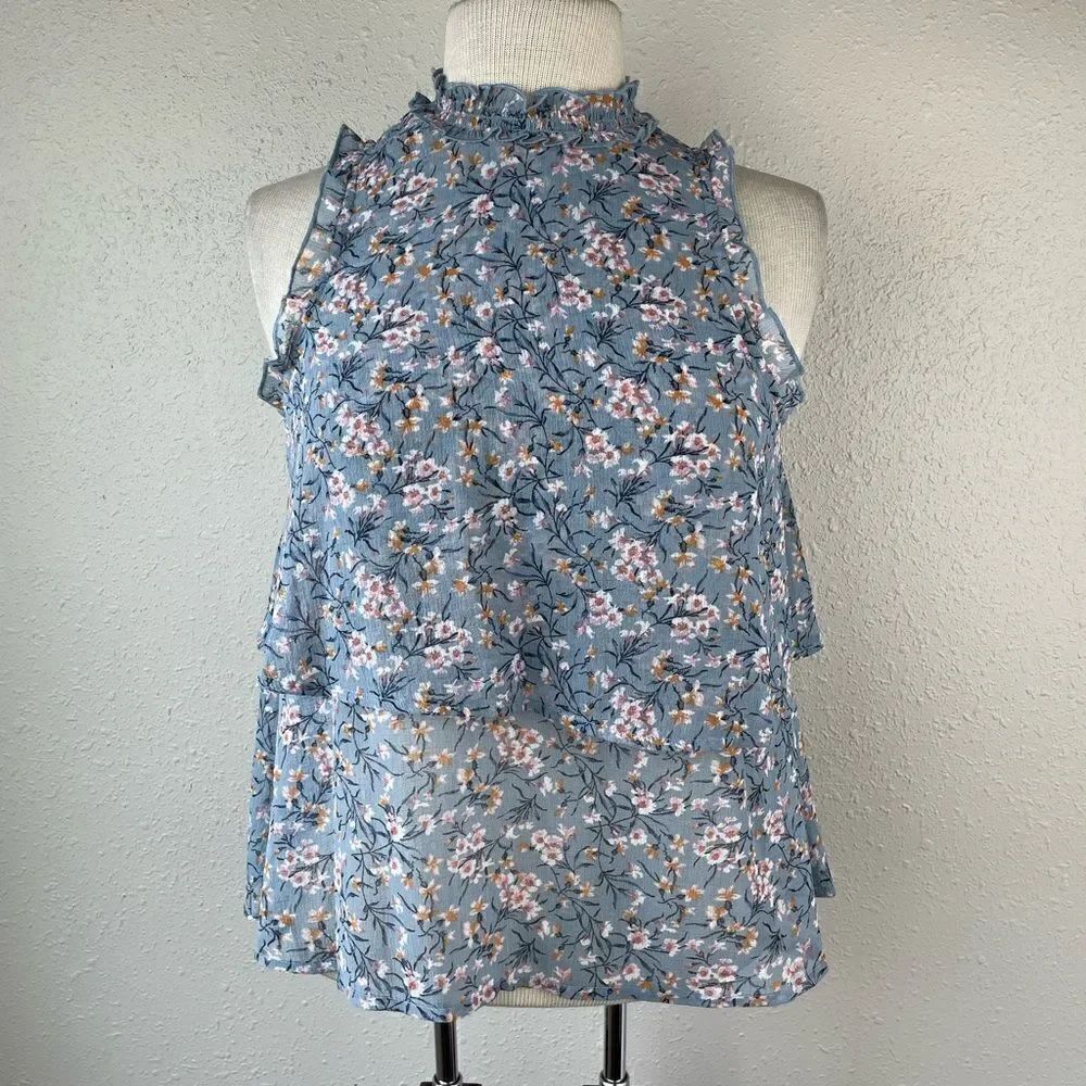 American Eagle Sleeveless Floral Blouse Top Size XS EUC